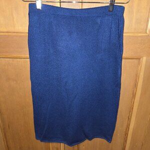 St. John Knits Santana Knit Navy Blue Skirt with front pockets
